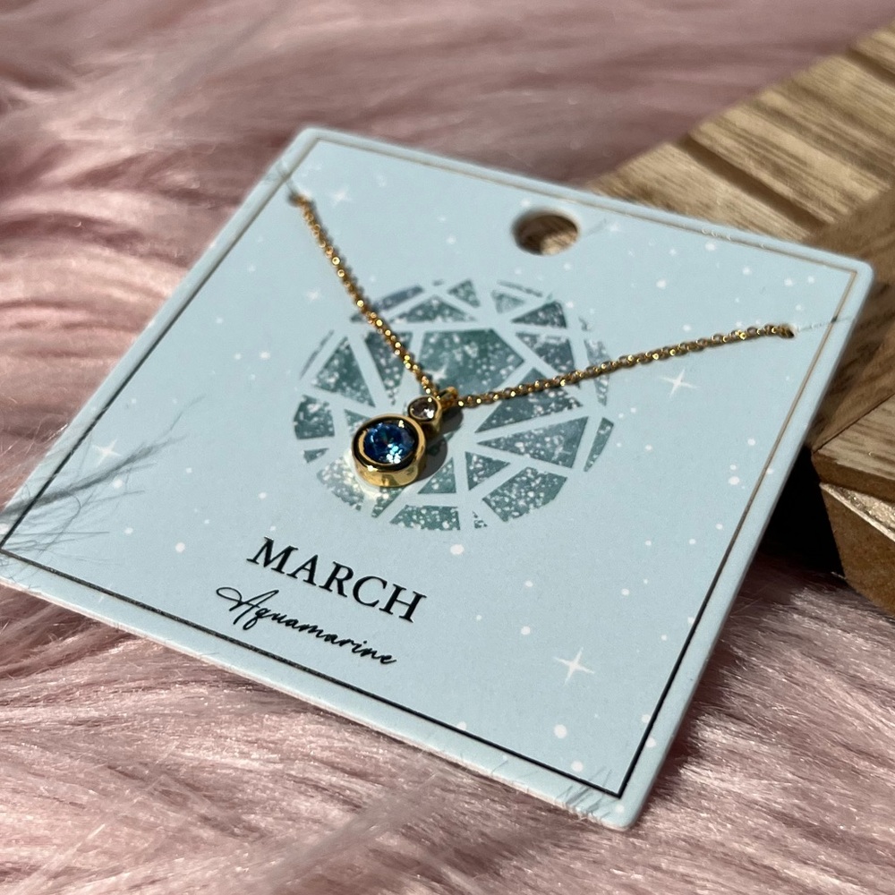NWT Gold Tone March Birthstone Necklace ✨
